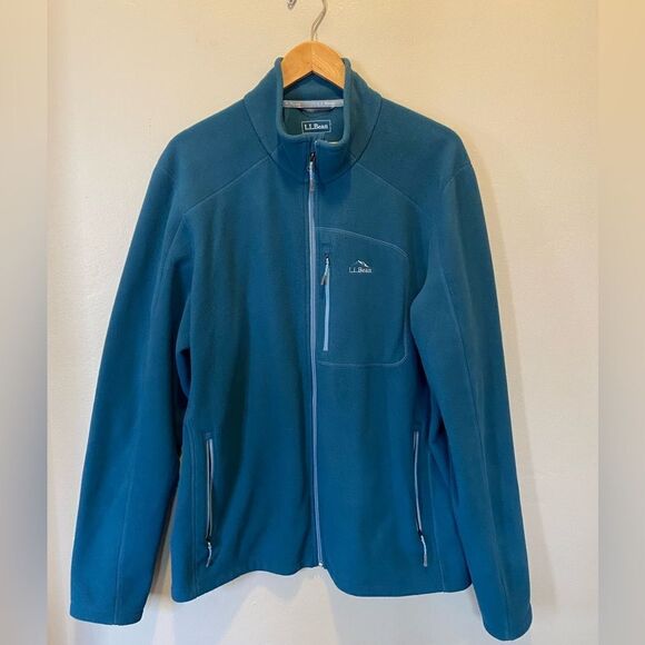 L.L. Bean Teal Blue Fleece Slightly Fitted Full Zip Jacket XL Reg - Picture 1 of 6